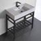Modern Console Sink Vanity, Marble Style Sink, 32